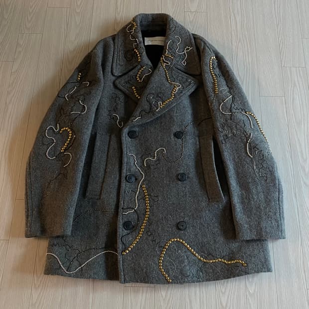 [XL] 드리스 반 노튼 23FW Raven EMB 핸드메이드 코트