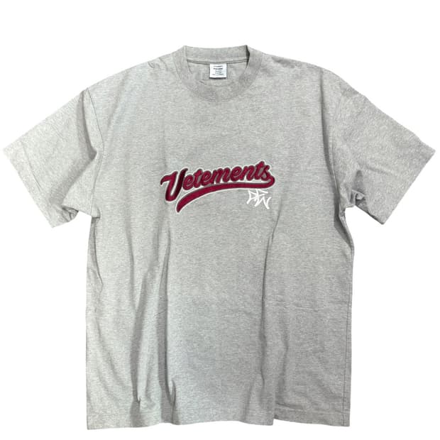 SS18 Vetements Baseball Logo Grey tee