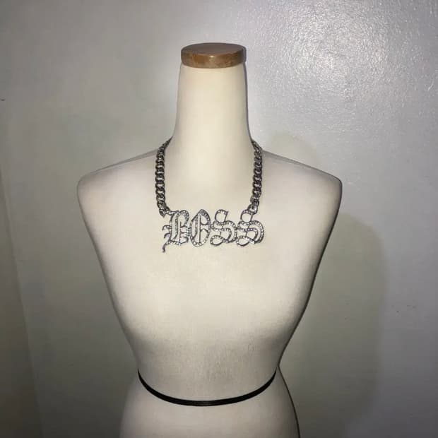 빈티지 실버 체인 보스 볼드 목걸이 갸루 펑크 긱시크 오리엔탈