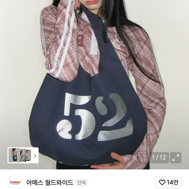 아메스 월드와이드 52 HOBO BAG NAVY