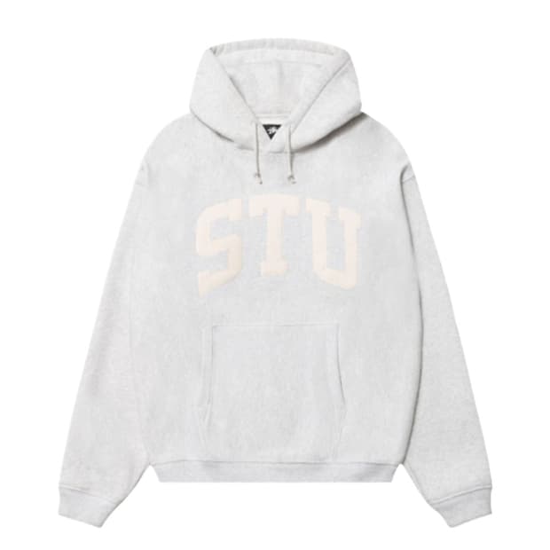 스투시 스투 아플리케 후드 애쉬 헤더