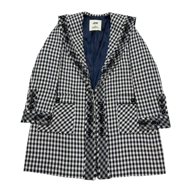 럭키슈에뜨 세일러 체크 하프 코트 36