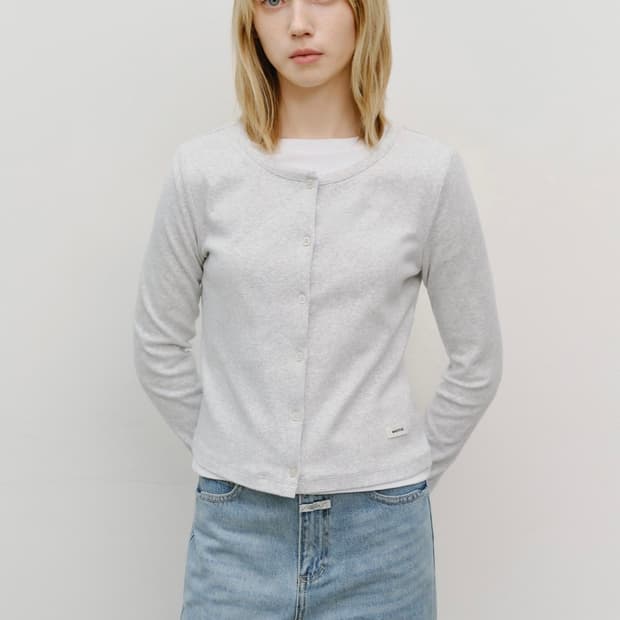 마리떼 프랑소와 저버 우먼 베이직 코튼 가디건 S 그레이 새상품