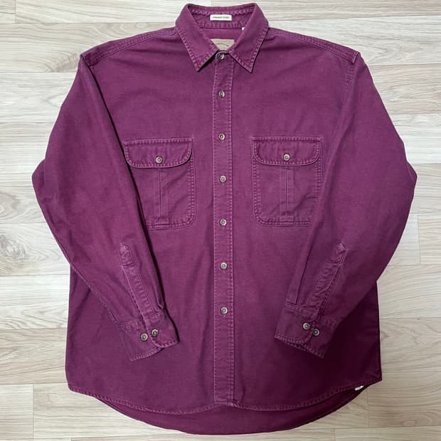 90s 세인트 존스 베이 샤모아 셔츠 버건디 L
