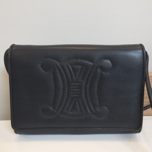 셀린느 트리오페 레더 숄더백