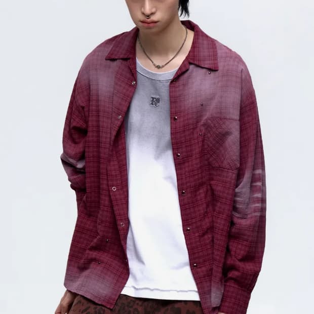 RSSC 워싱 체크셔츠