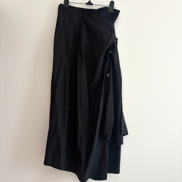 꼼데가르송 트리콧 90s 버튼 실크 스커트