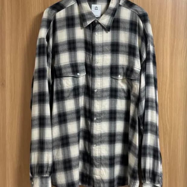 4) 폴리테루 루즈드 체크 셔츠 웨스턴 에크루 옴브레