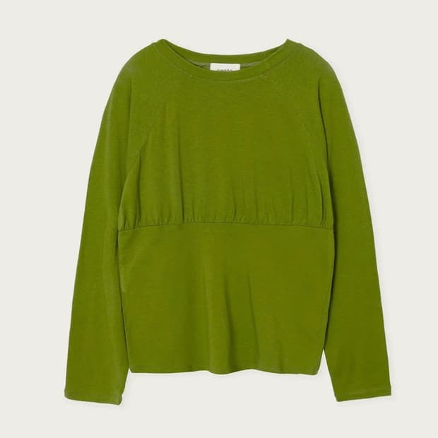 페스토) SLIM SHIRRING TEE GRASS