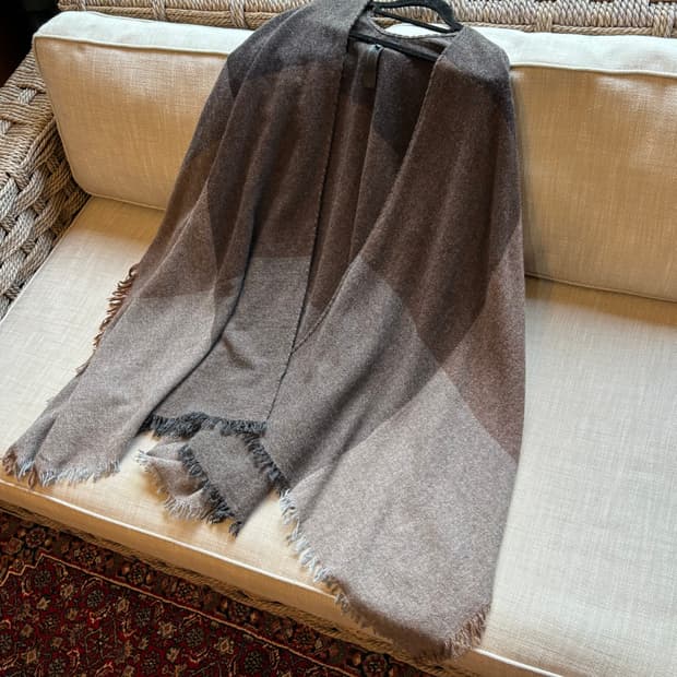 EILEEN FISHER 울 블록 망토 / 케이프 made italy