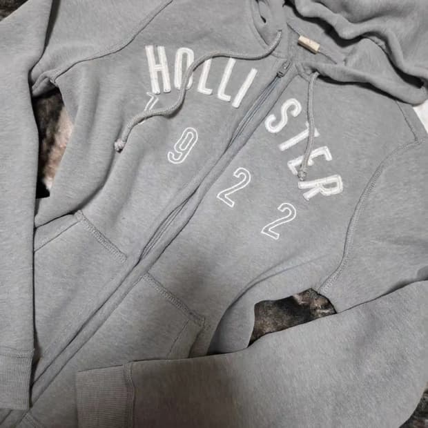 홀리스터 빅로고 기모 후드집업 S