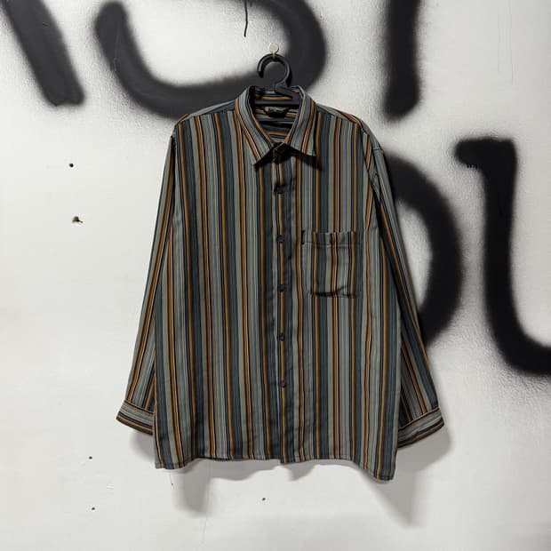 VTG 빈티지 스트라이프 패턴 루즈핏 셔츠