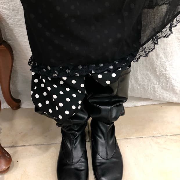 polka dot banding pants