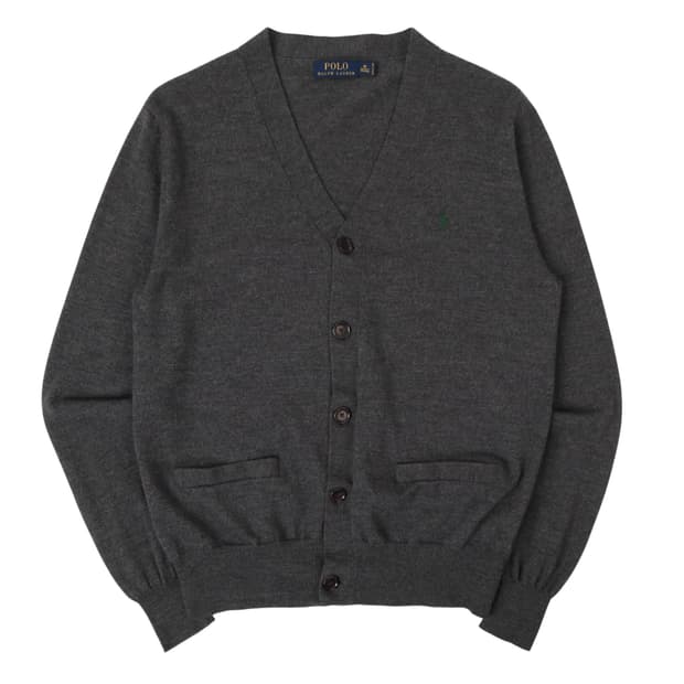 폴로 랄프로렌 챠콜그레이 메리노울 가디건