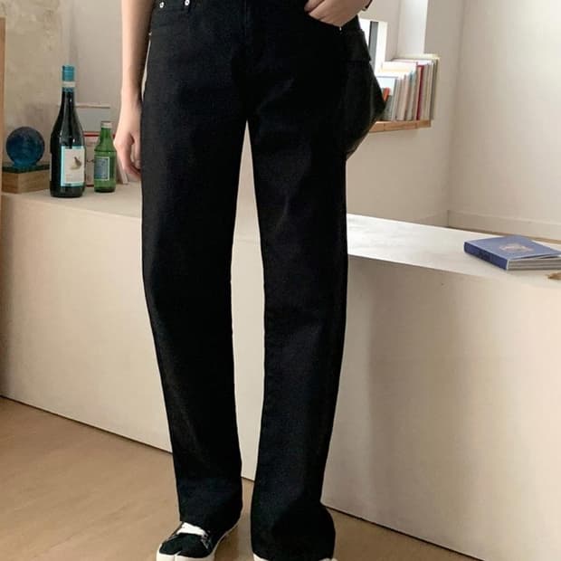 엔비룩 블랙투버튼팬츠
