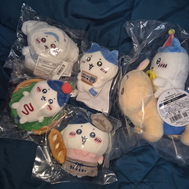 치이카와 먼작귀 하치와레 피포포 베이커리 에포스 검정 마스코트 인형 키링