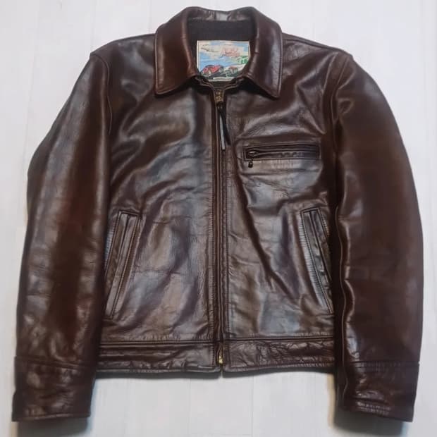 에어로레더 하이웨이맨 크롬악셀호스하이드 말가죽레더자켓38아메카지워크웨어