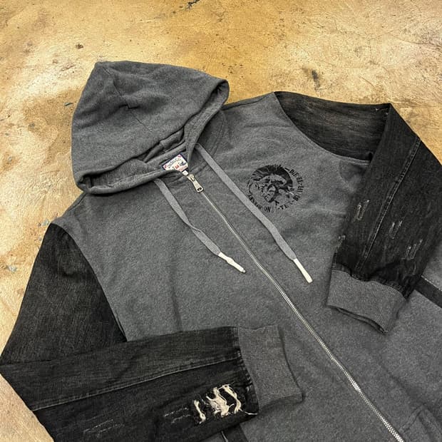 디젤 그레이 데님 후드집업 