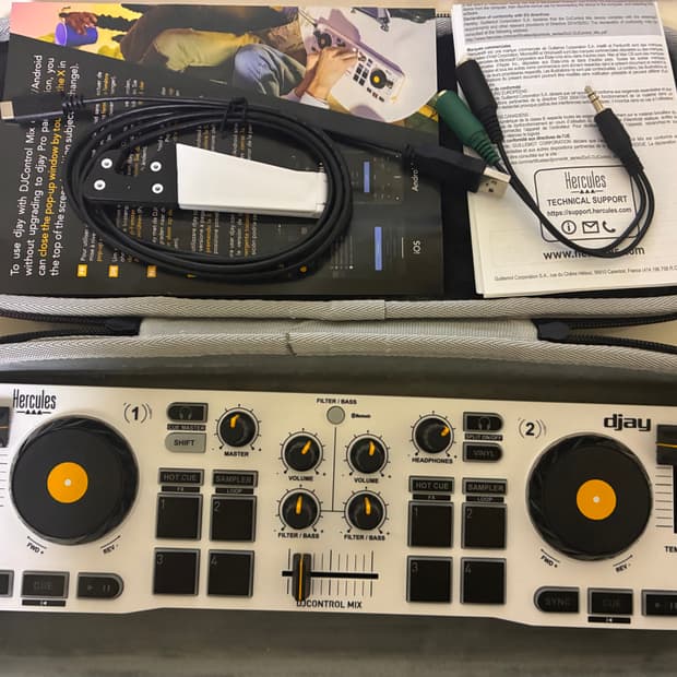 Hercules DJ Mix 콘트롤러 스마트폰 태블릿 블루투스 화이트
