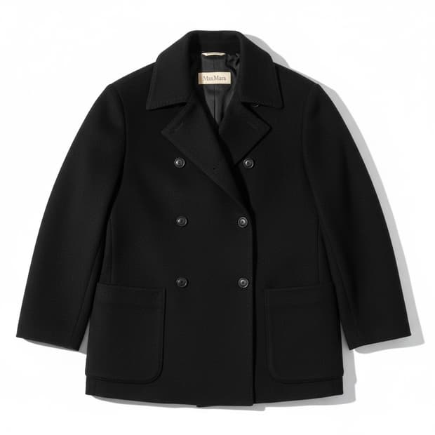 막스마라 정품 블랙 캐시미어 반코트 36