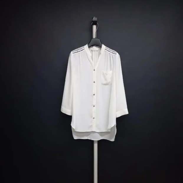 쉬즈미스 춘하 쉬폰 7부 롤업 블라우스 55