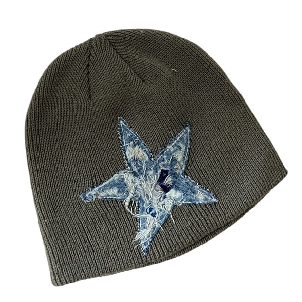 Distressed star beanie