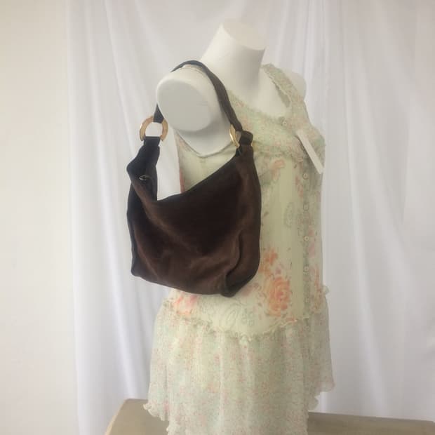 suede hand bag
