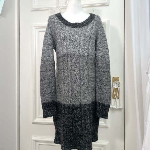 charcoal gradation midi wool sweater opc