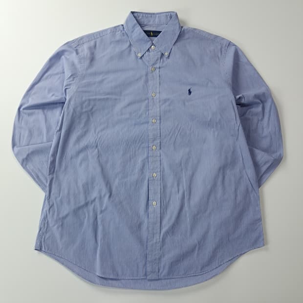 CJ190 XL 폴로 90s 블루 핀스트라이프 셔츠 남방