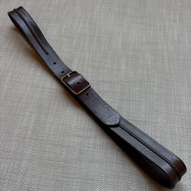 (34-35) Canada 이탈리안 카시스 다크 브라운 레더 벨트