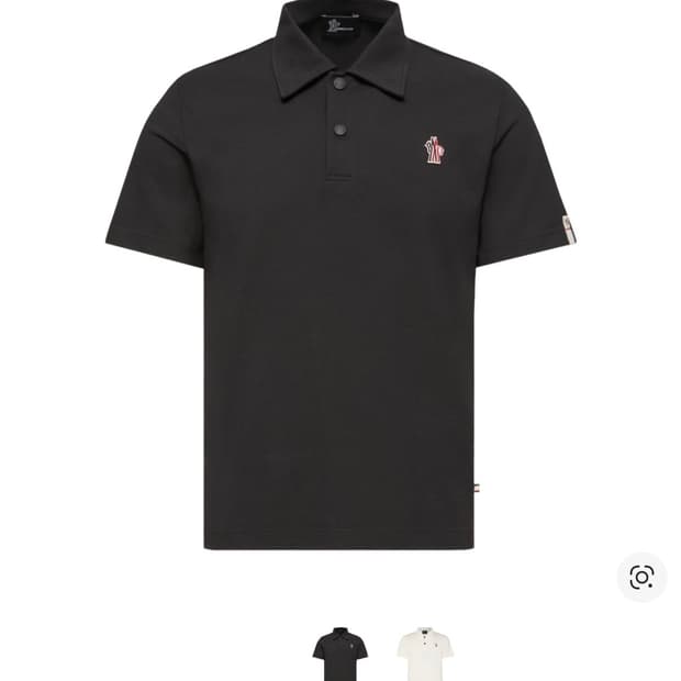 몽클레르 그레노블 로고 패치 폴로 셔츠 블랙 - 26SS