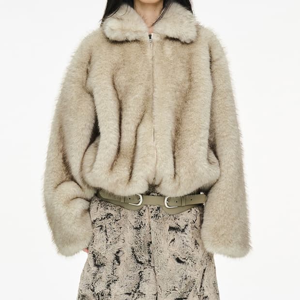 세릭 퍼자켓 베이지 새상품