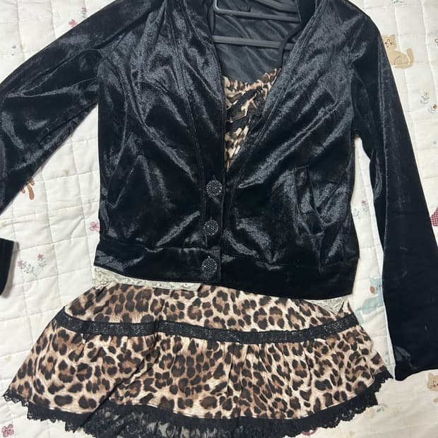 빈티지 갸루 호피 세트