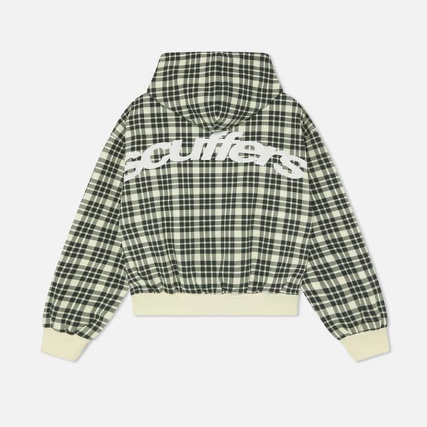 Scuffer green check 후드집업