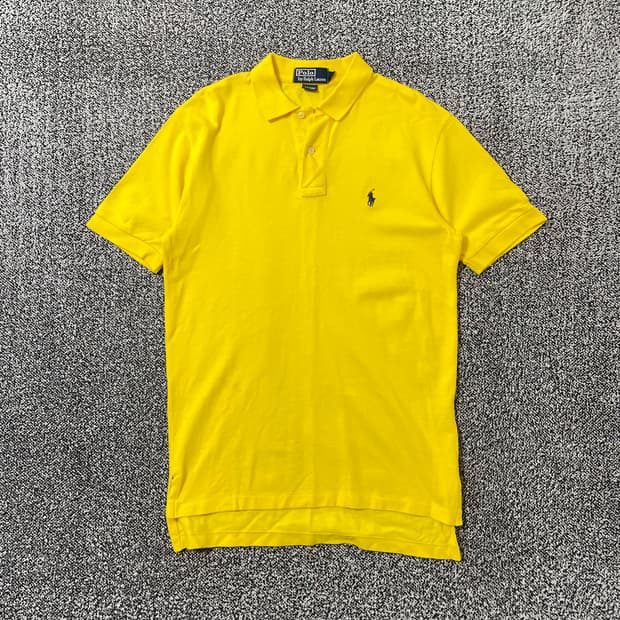 빈티지9. 폴로랄프로렌 스몰 포니 코튼 카라 반팔 티셔츠 피케티 옐로우