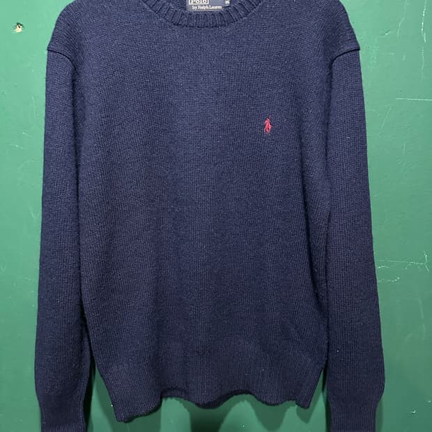 90s 폴로 셔틀랜드울 네이비 니트95