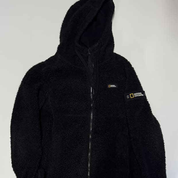 내셔널지오그래픽 와팬 플리스 후드 자켓 M 블랙