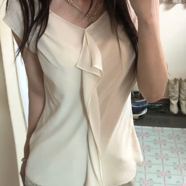 반민소매 블라우스 일본빈티지
