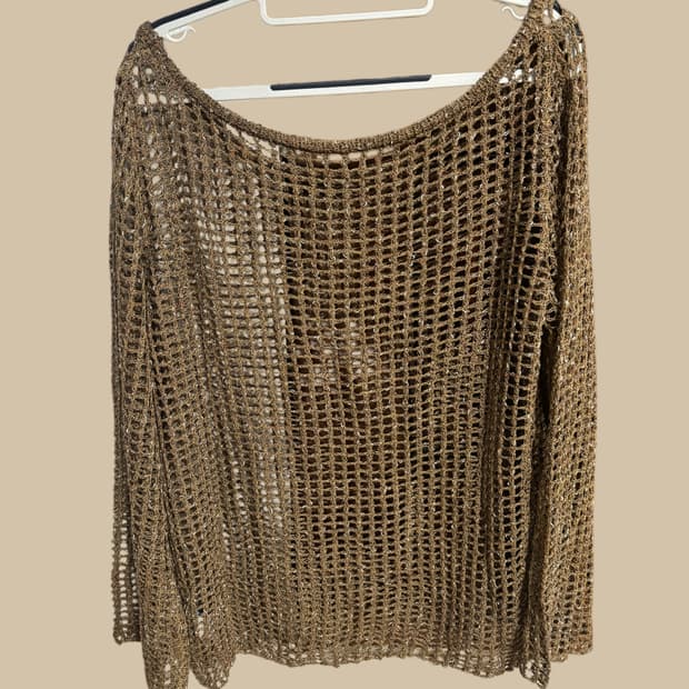 빈티지 그물 네트 여름 오프숄더 니트