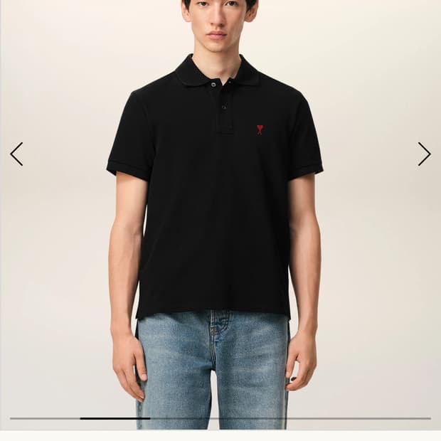 105/ 아미 드 꾀흐 블랙 오가닉 폴로 반팔
