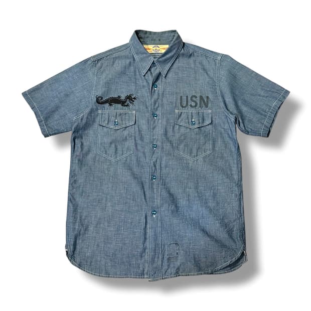리얼맥코이 USN 샴브레이 셔츠