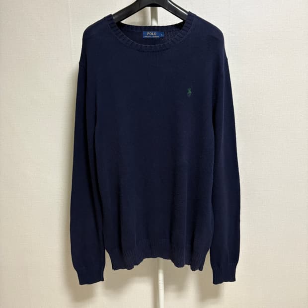 폴로 랄프로렌 코튼 라운드 니트 / 네이비, L
