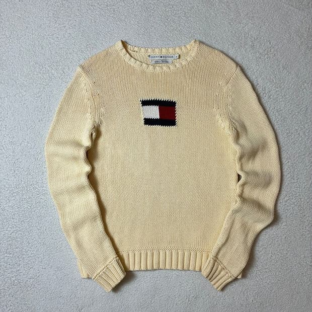 타미힐피거 00's 아메리카 플래그 크루넥 스웨터 PN7117