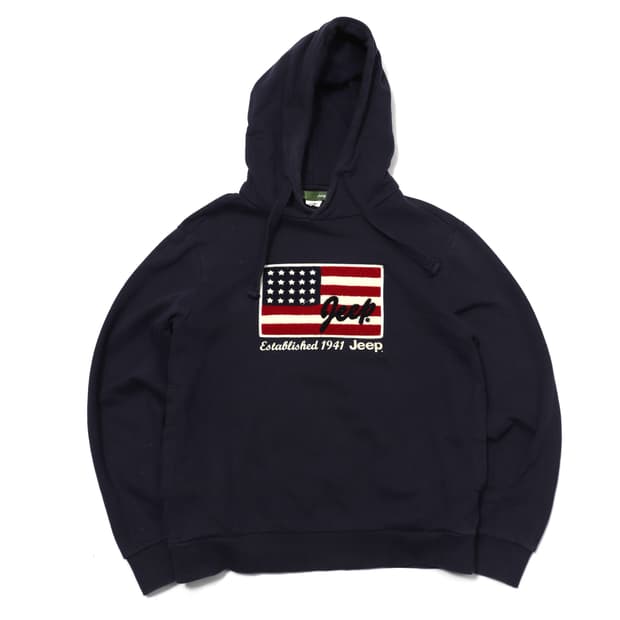 JEEP 성조기 패턴 후드티 size L