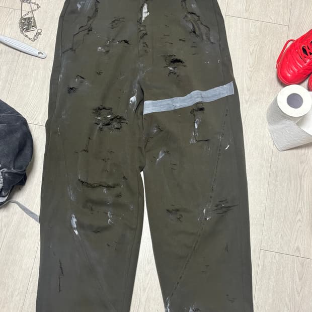 OBM 디스트레스드 엔젤링 팬츠