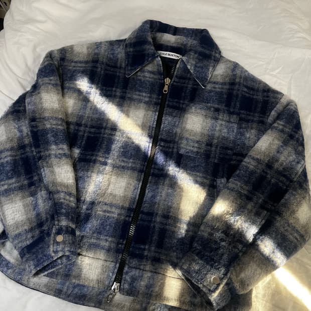 COLE BUXTON 플란넬 오버셔츠 집업 자켓 S