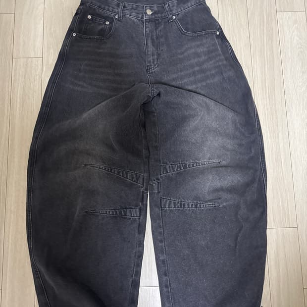 블랙 데님 팬츠