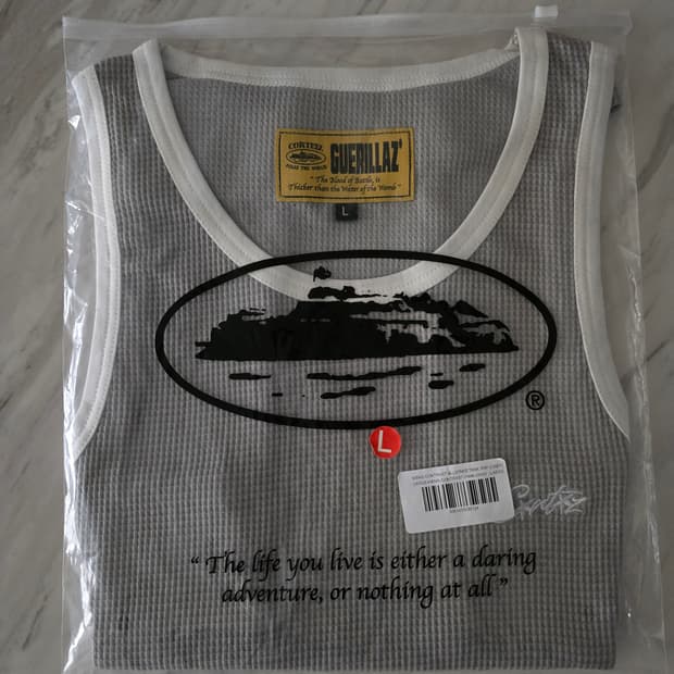 Corteiz tank grey L 코르테이즈 와플 탱크 그레이