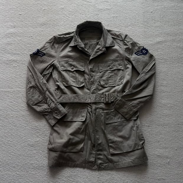 50년대 빈티지 미공군 사파리 자켓  트로피칼 탄 자켓