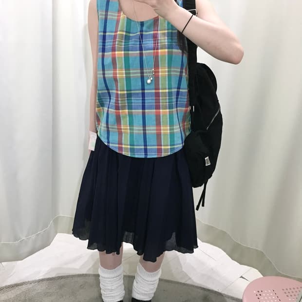 causeway bay check sleeveless